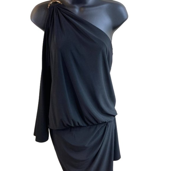 Cache Black One Shoulder Dress - Size Small  New with Tags! Ret $158 - Picture 1 of 8
